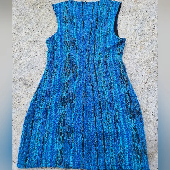 ZARA Blue Textured Mini Dress - Picture 6 of 13